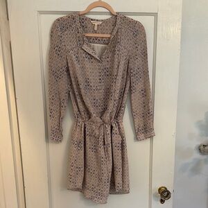 Rebecca Taylor - size 2 - Stylish Beige Patterned Silk Dress